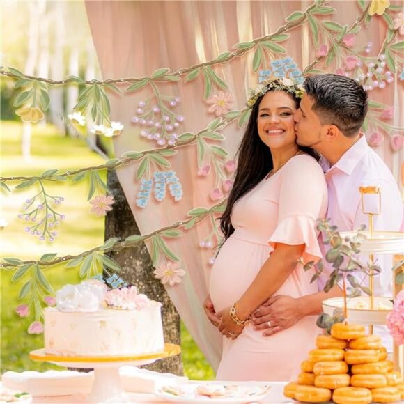 Wildflower Garland Flower Banner 2pcs Woodland Party Baby Shower Fairy Decor - Picture 5 of 7